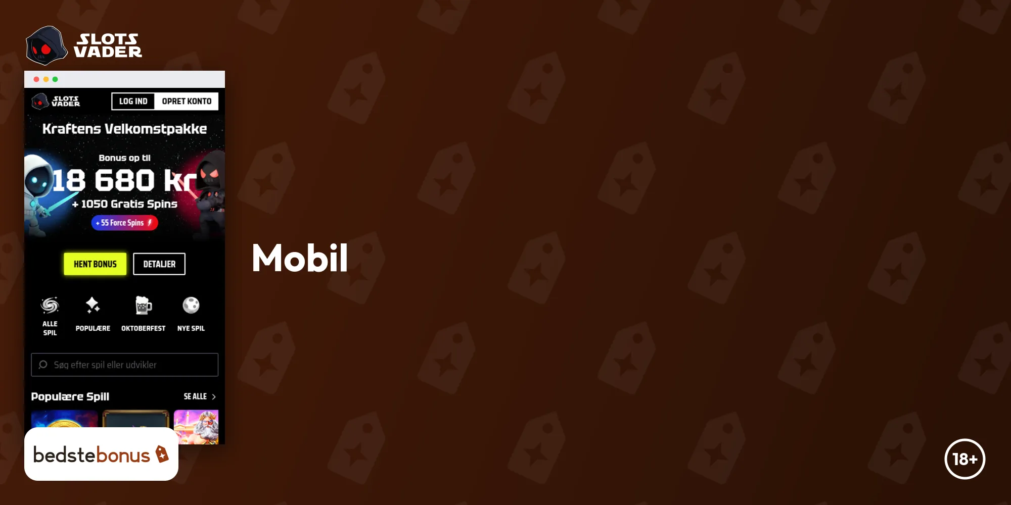 SlotsVader Casino mobil, skærmbillede oktober 2026